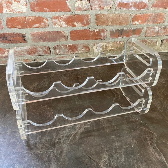 Vintage Lucite Wine Rack Mid‎ Century Clear Acrylic - Picture 1 of 7